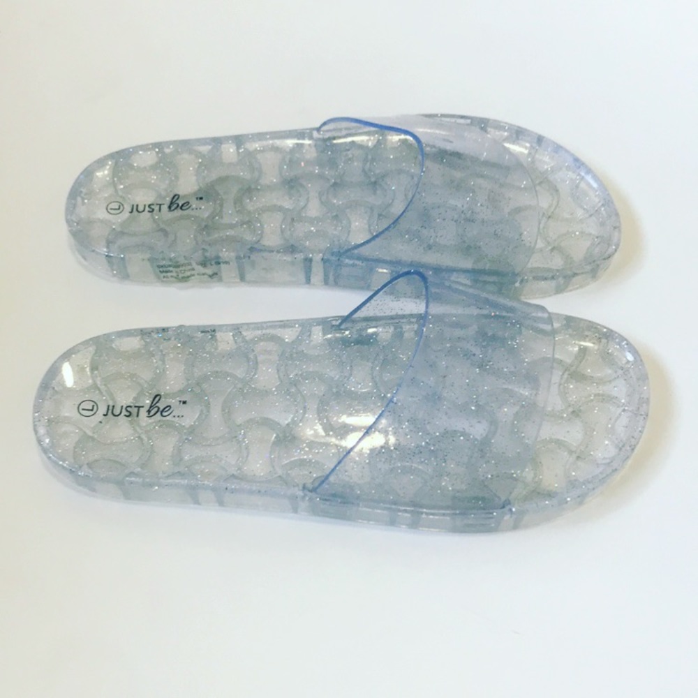 Just Be✨Jelly Clear Glitter Slides